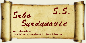 Srbo Surdanović vizit kartica